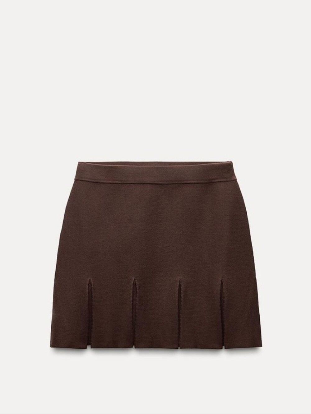 Box Pleat Knit Mini Skirt